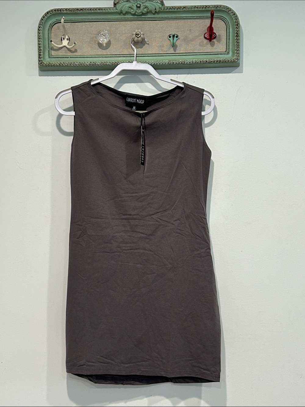 Current Mood Dolls Kill Dark Charcoal Sleeveless Mini Sheath Dress xl women’s